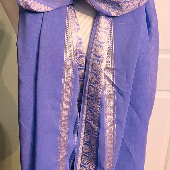 NWT Handcrafted Lilac Scarf by Sana – Asian-Inspired Elegance - Picture 11 of 12